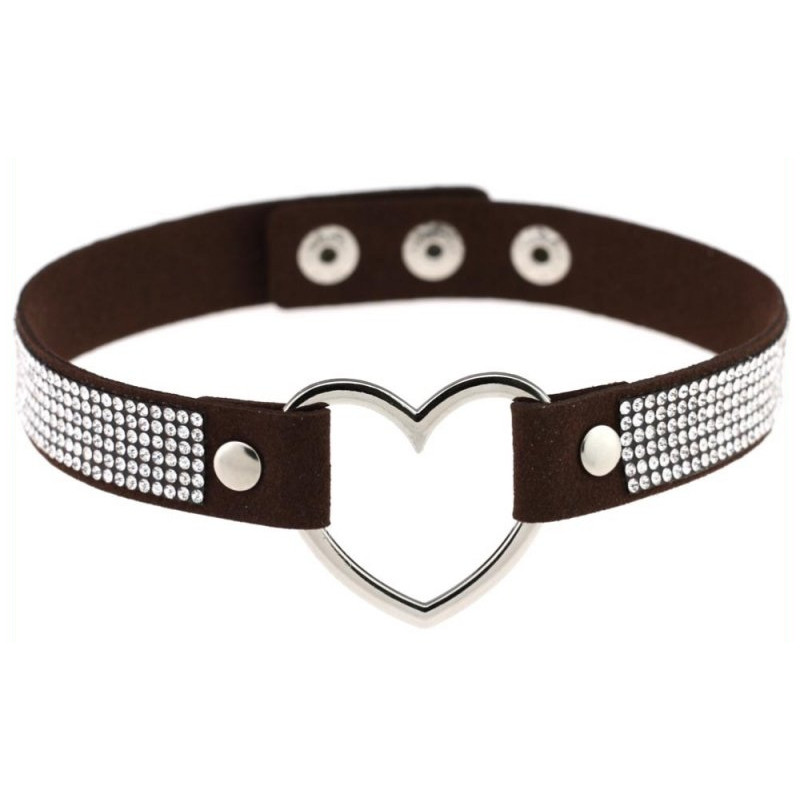 Joy Jewels Ras de cou Heart Strass Noir